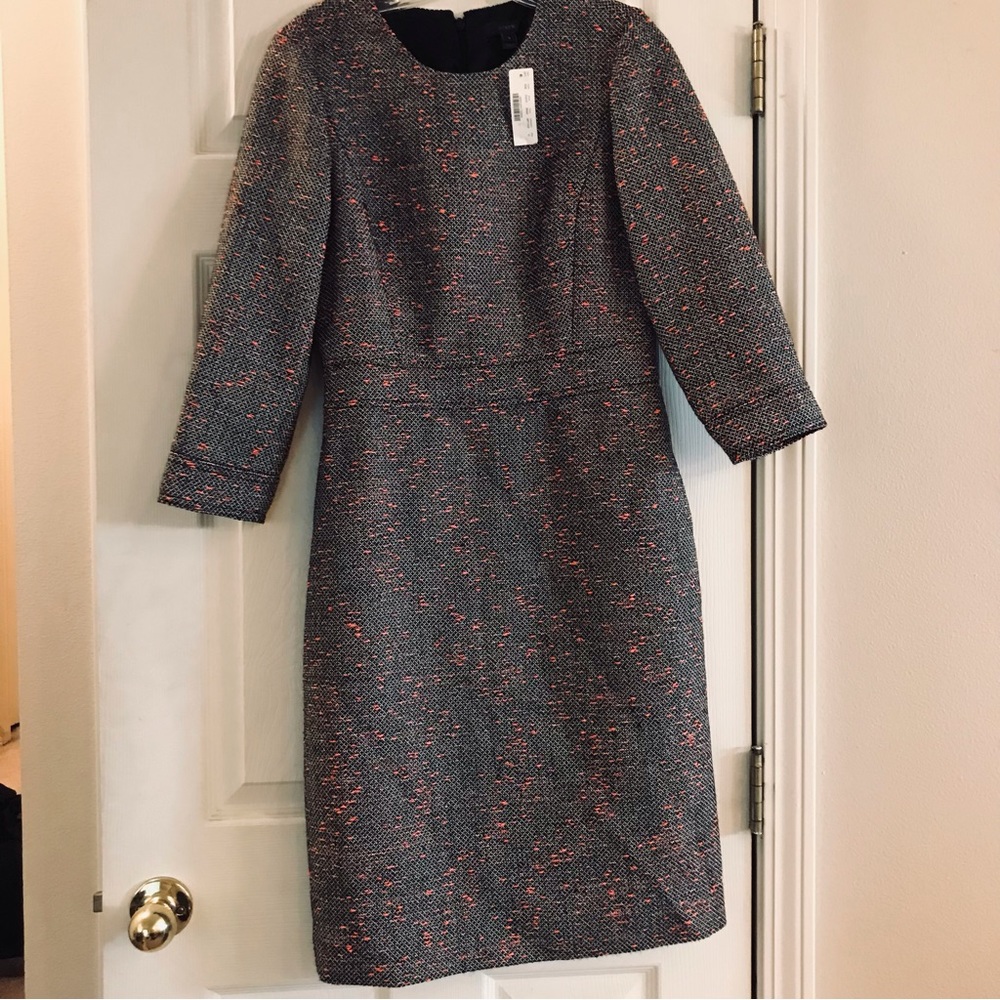 J Crew Neon Tweed Sheath Dress